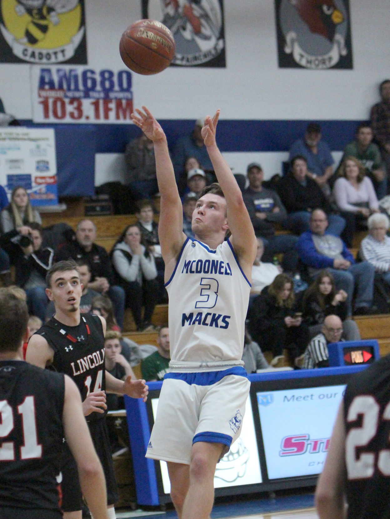 Alma Center Lincoln at McDonell boys basketball 1-18-20
